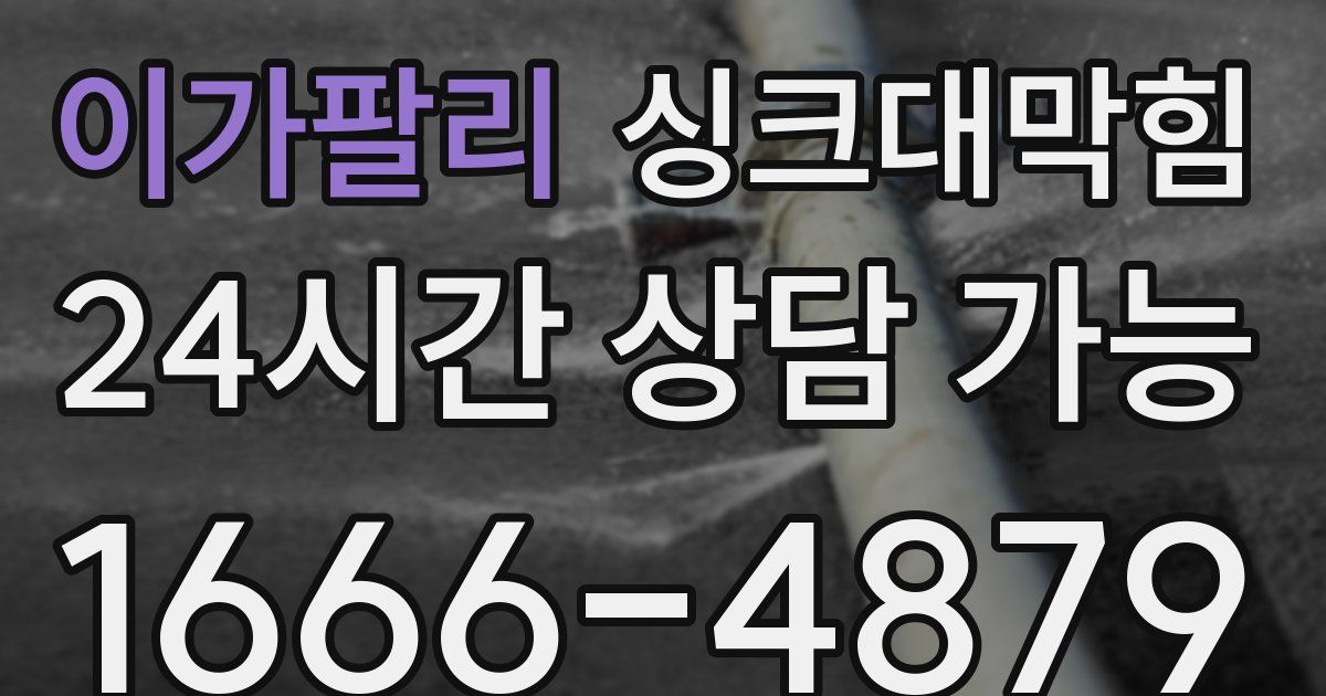 이가팔리 싱크대 뚫기