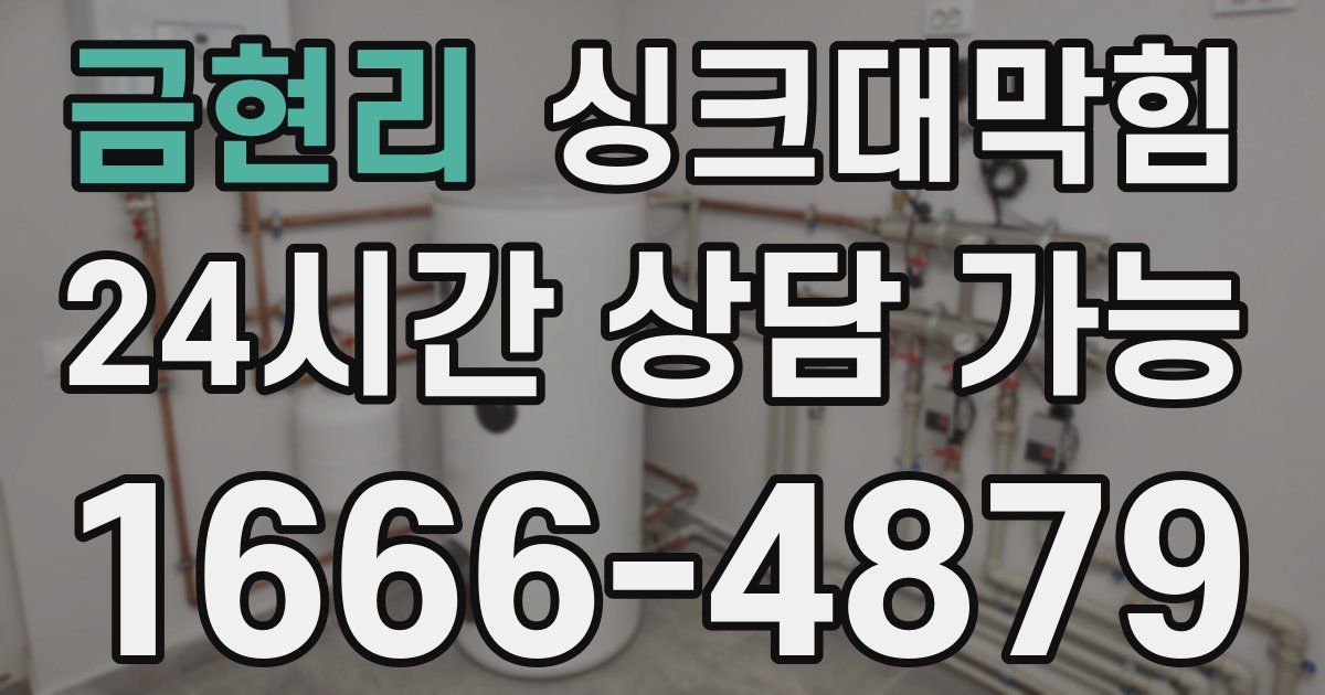 금현리 싱크대 뚫기