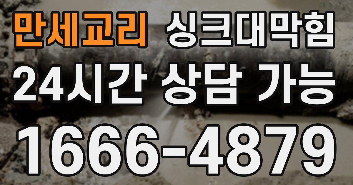 만세교리 싱크대 뚫기