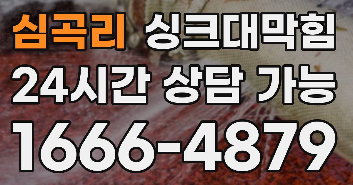 심곡리 싱크대 뚫기