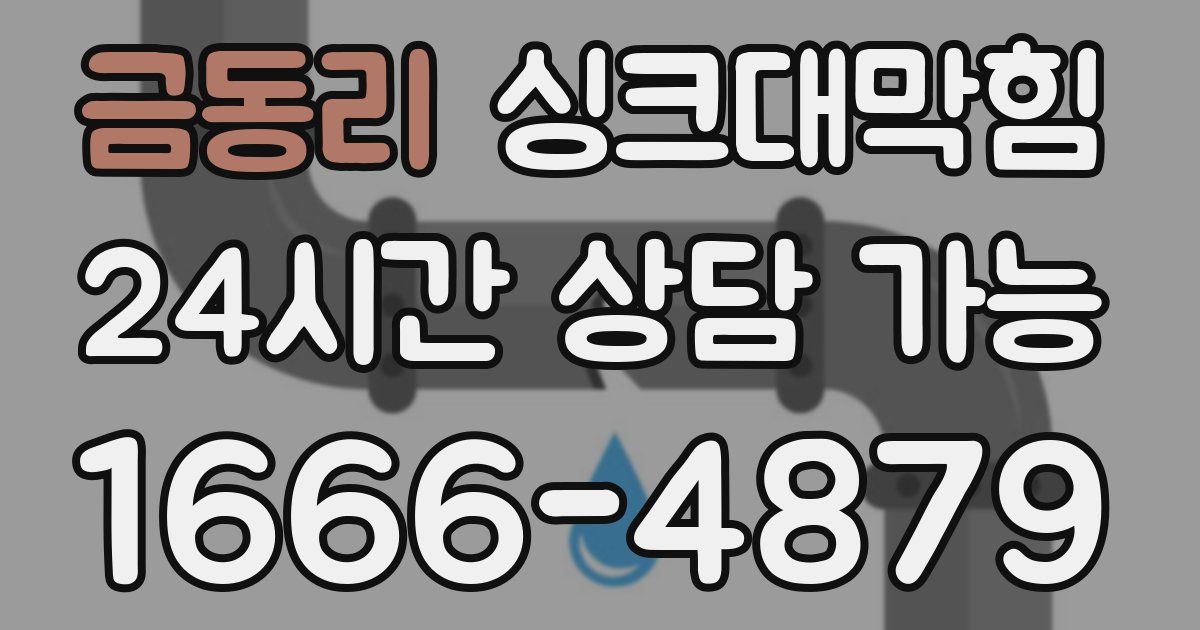 금동리 싱크대 뚫기