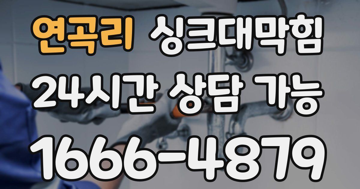 연곡리 싱크대 뚫기