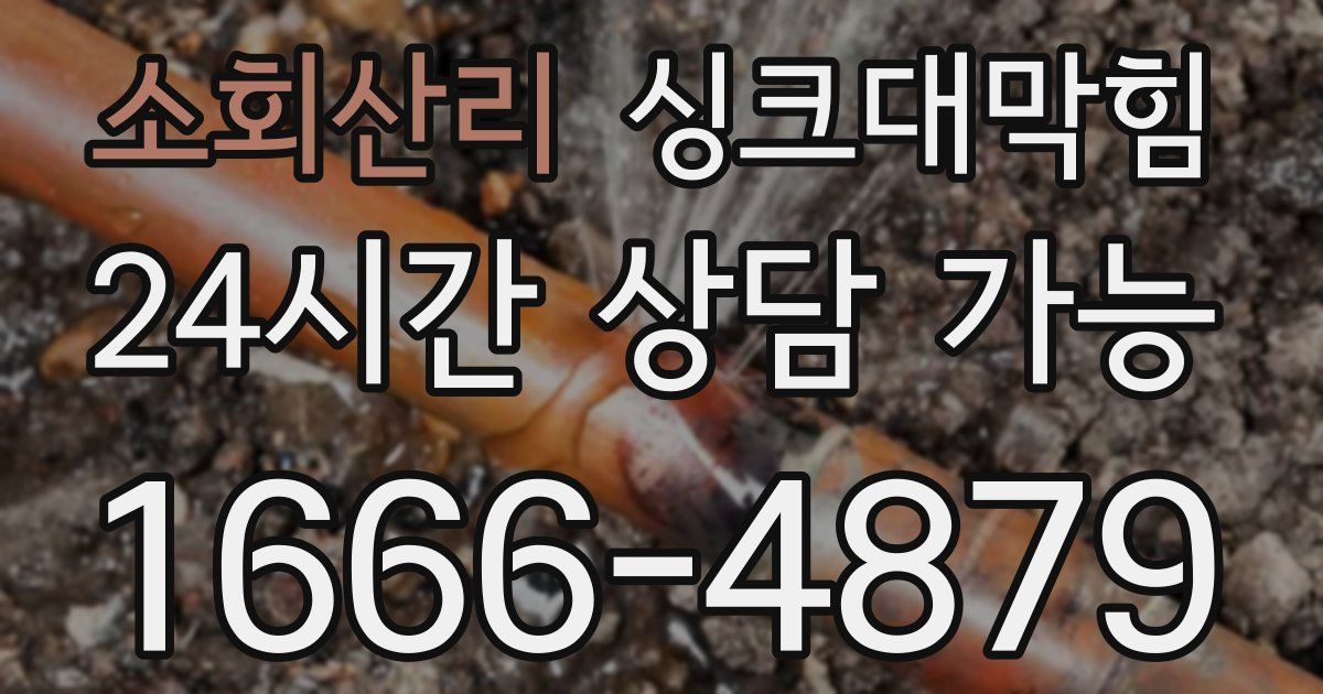 소회산리 싱크대 뚫기