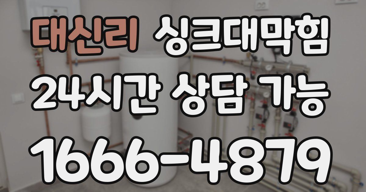 대신리 싱크대 뚫기