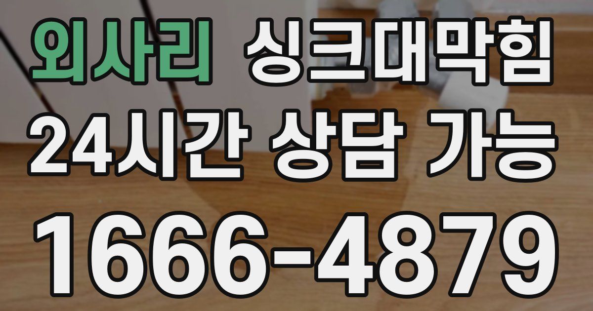 외사리 싱크대 뚫기