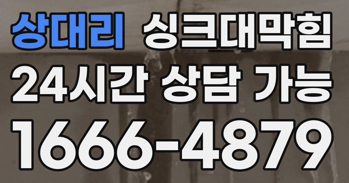 상대리 싱크대 뚫기