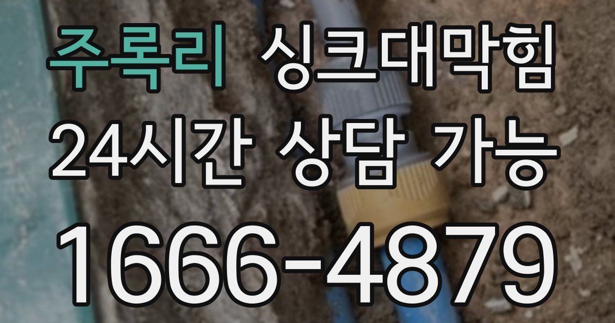 주록리 싱크대 뚫기