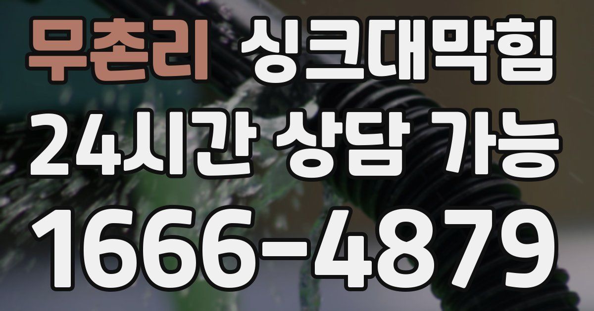 무촌리 싱크대 뚫기