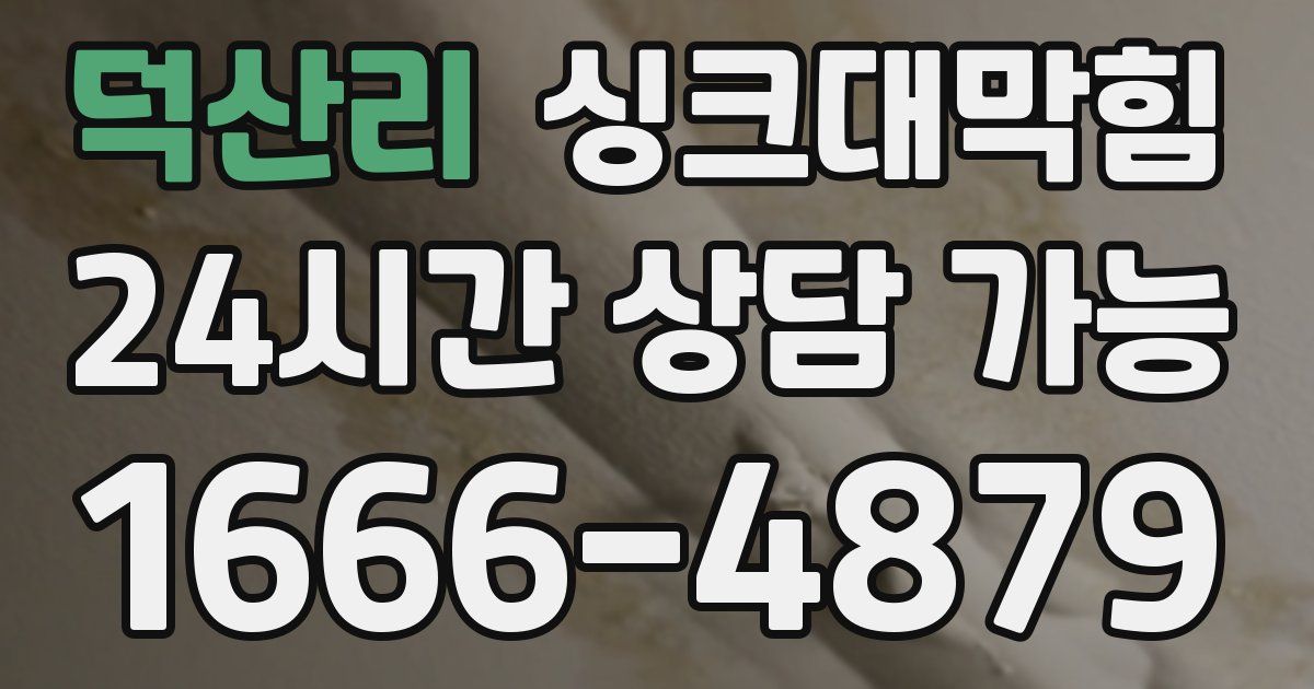 덕산리 싱크대 뚫기