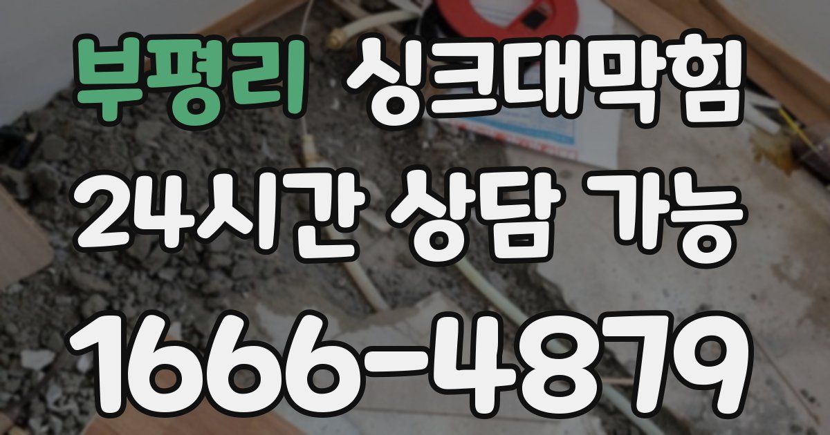 부평리 싱크대 뚫기