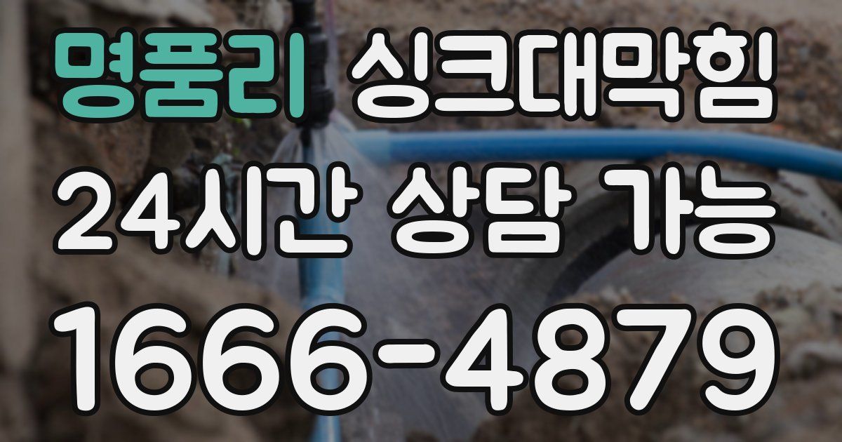 명품리 싱크대 뚫기