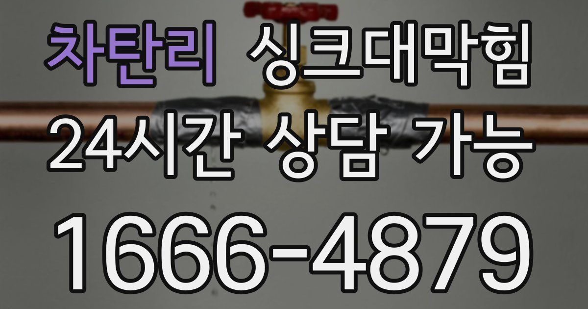 차탄리 싱크대 뚫기