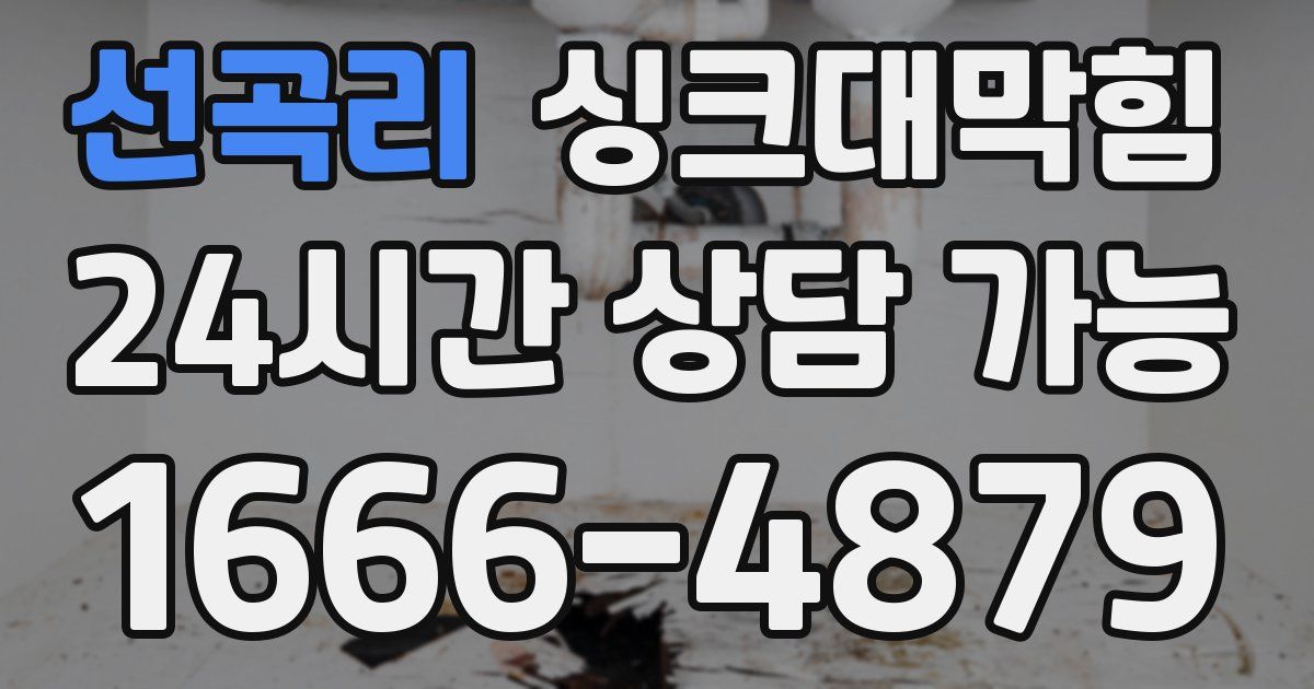 선곡리 싱크대 뚫기