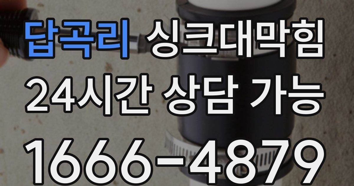 답곡리 싱크대 뚫기