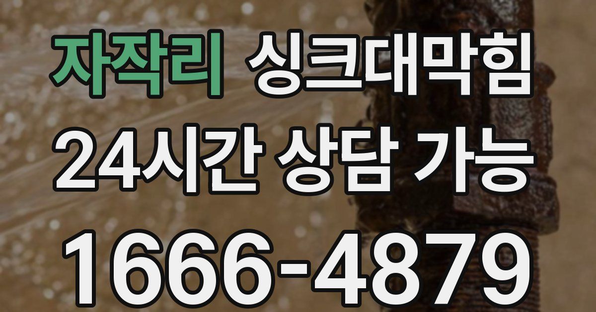 자작리 싱크대 뚫기