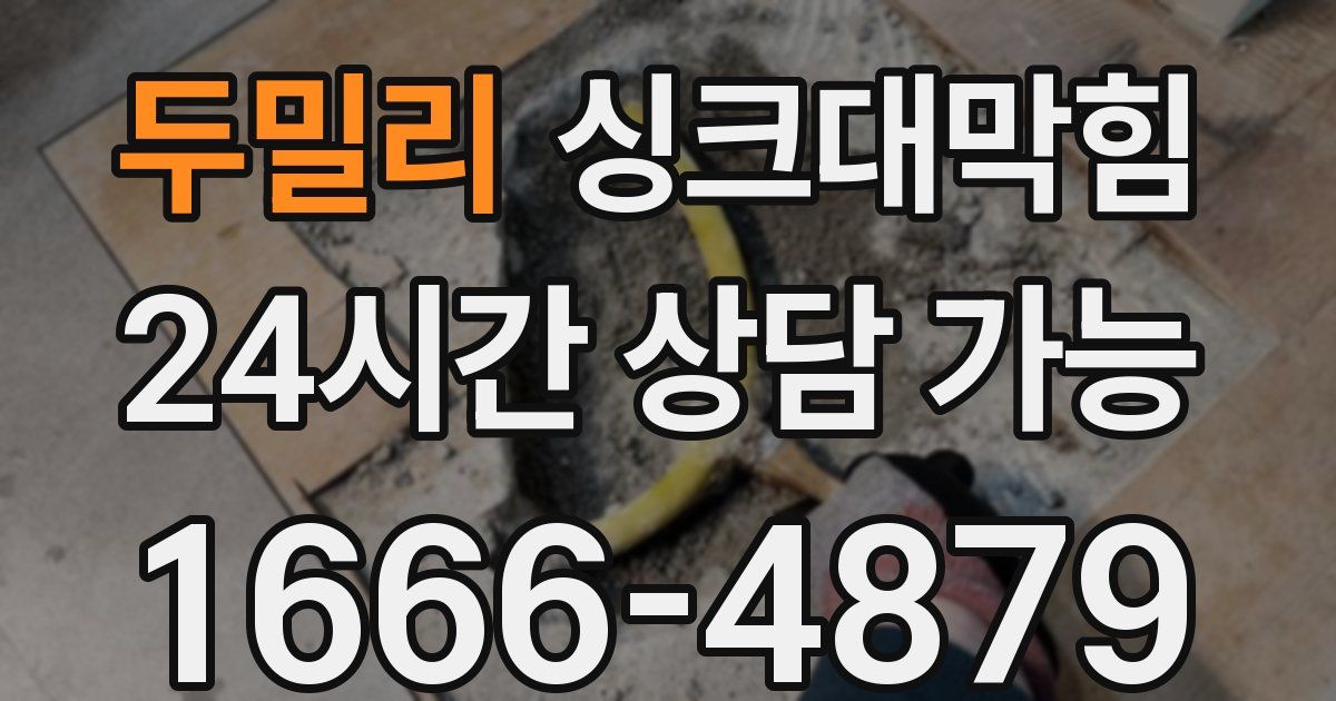두밀리 싱크대 뚫기