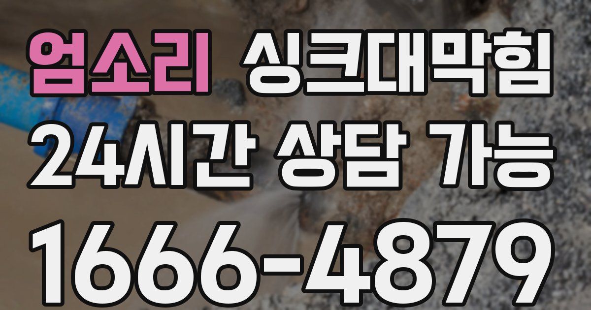 엄소리 싱크대 뚫기