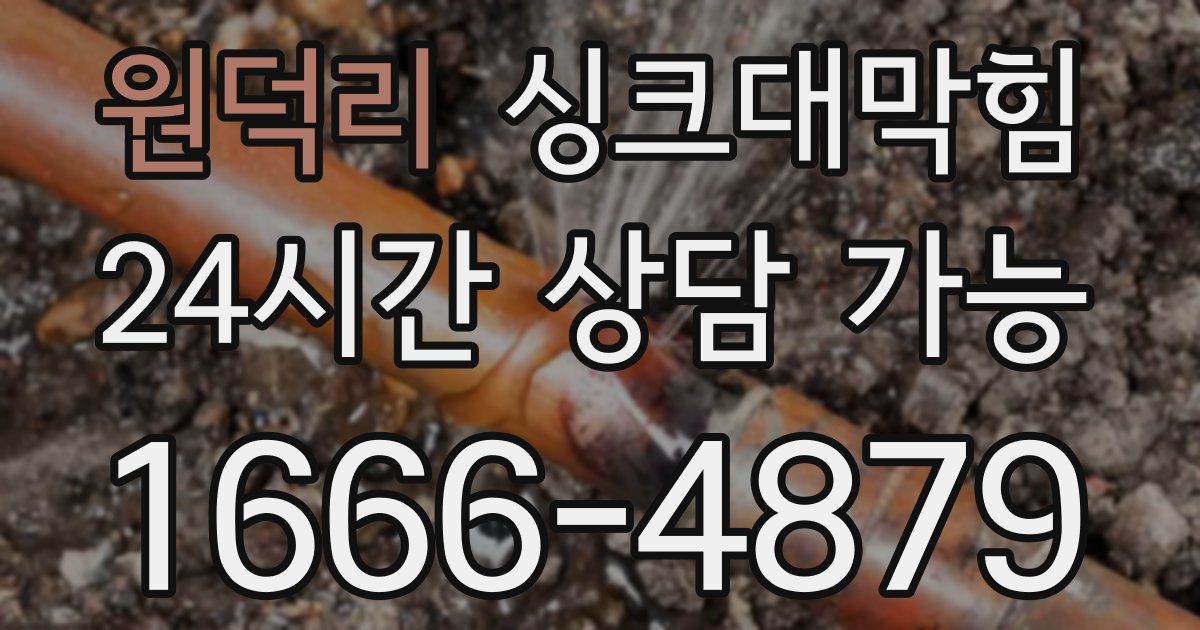 원덕리 싱크대 뚫기