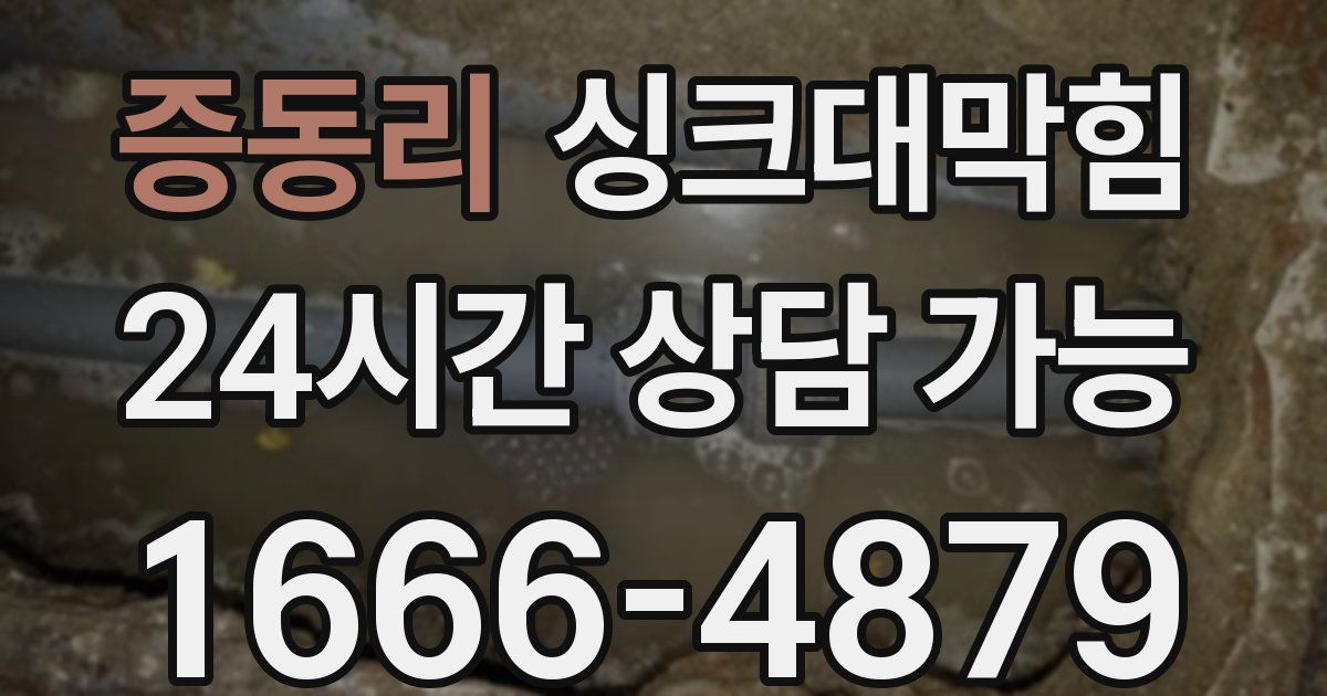 증동리 싱크대 뚫기