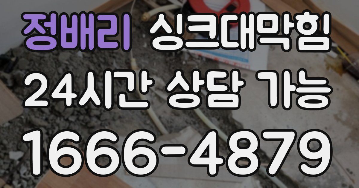정배리 싱크대 뚫기