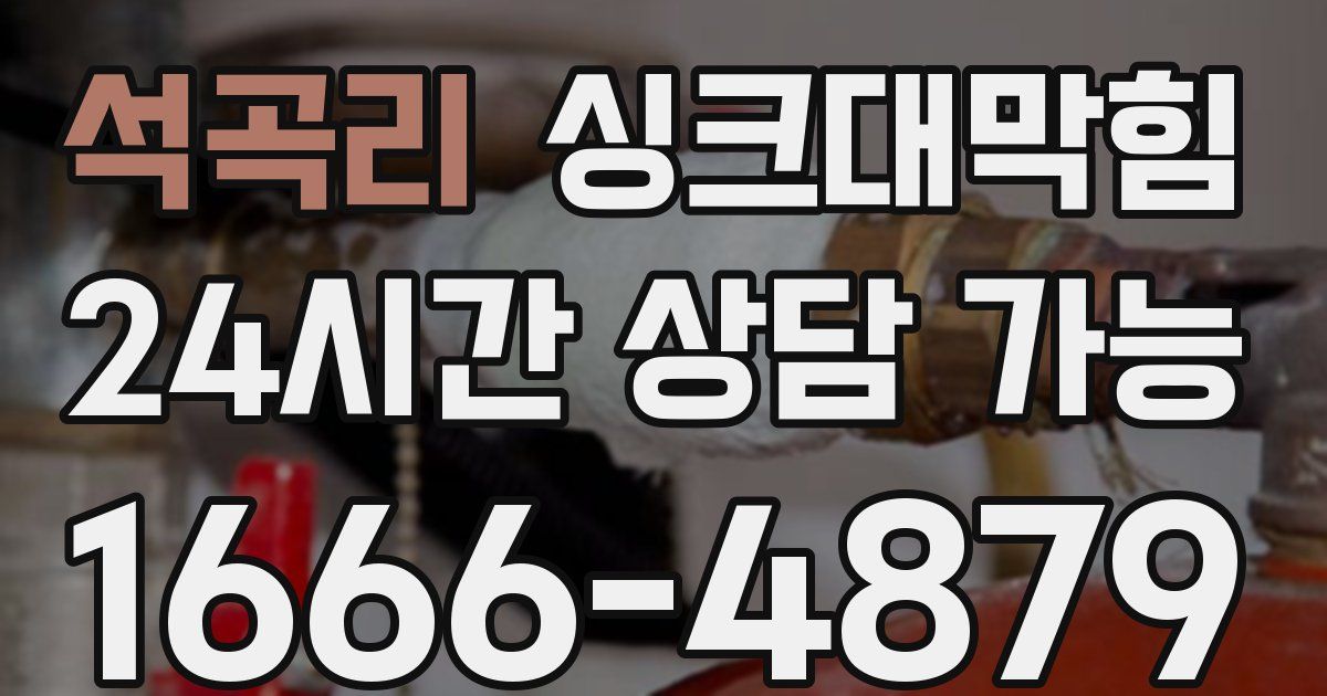 석곡리 싱크대 뚫기