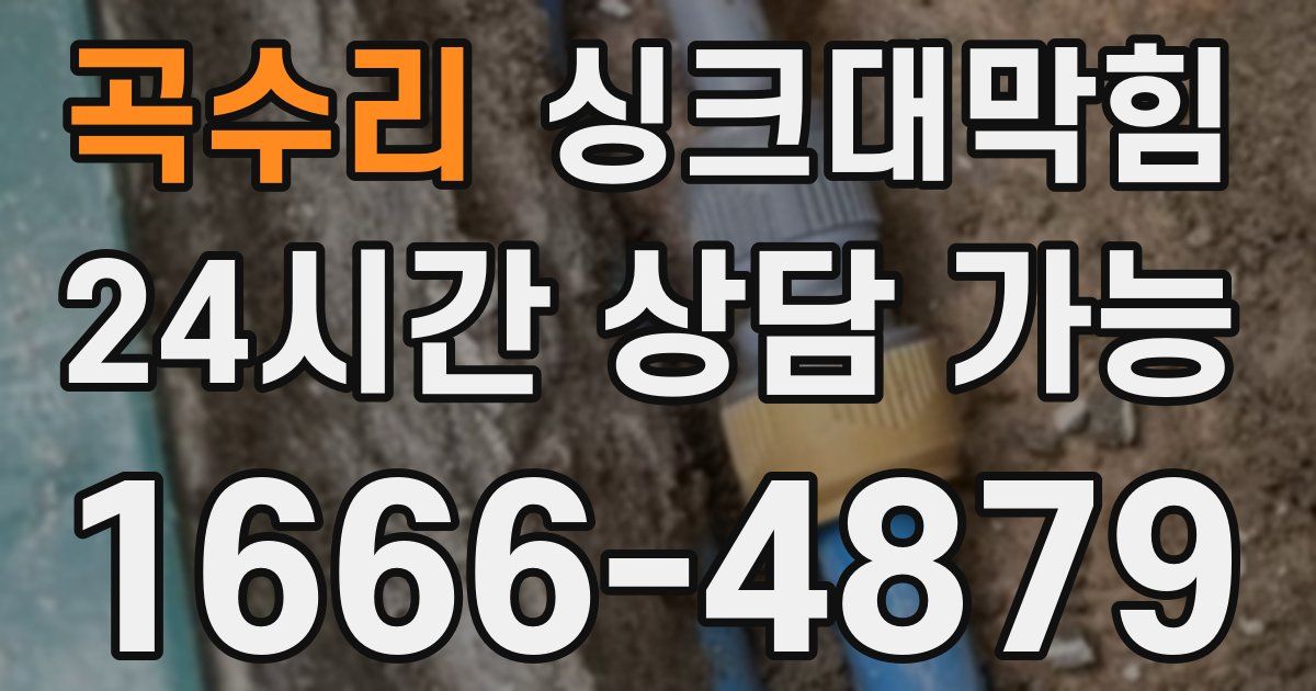 곡수리 싱크대 뚫기