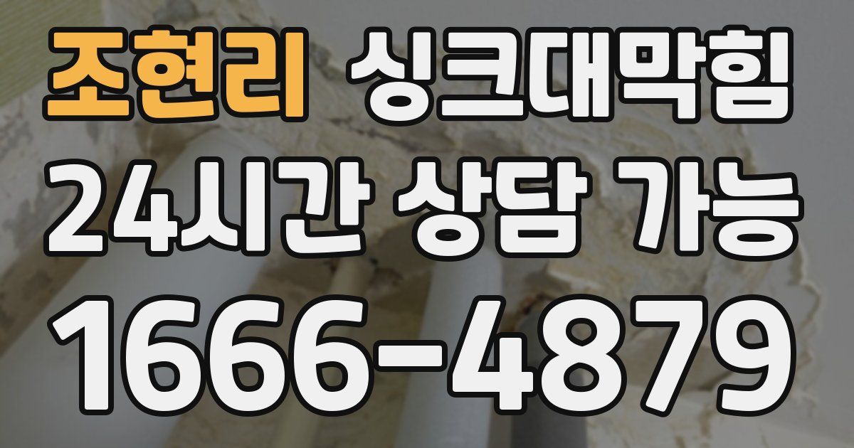 조현리 싱크대 뚫기