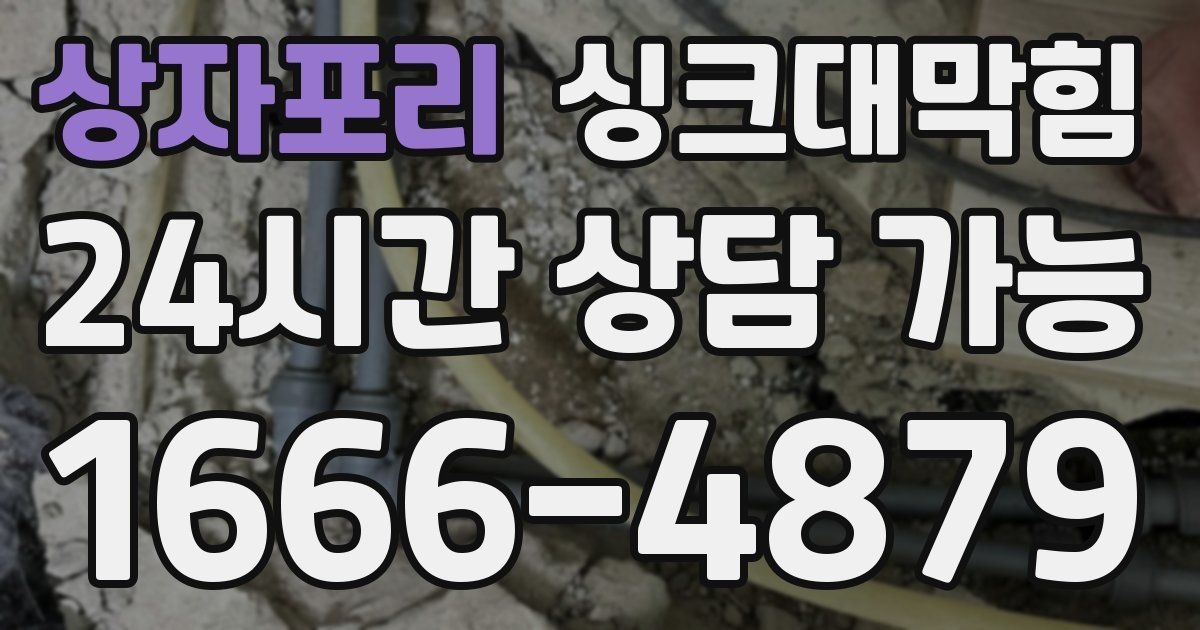 상자포리 싱크대 뚫기