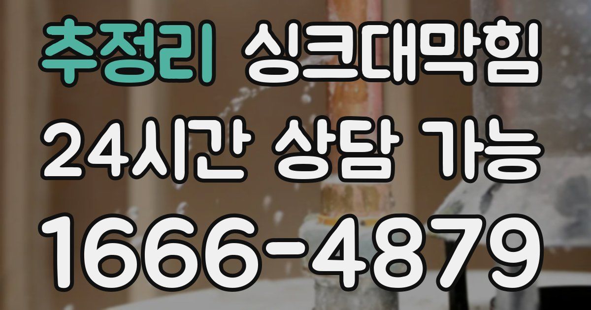 추정리 싱크대 뚫기