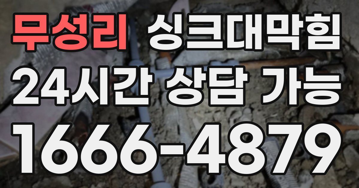 무성리 싱크대 뚫기