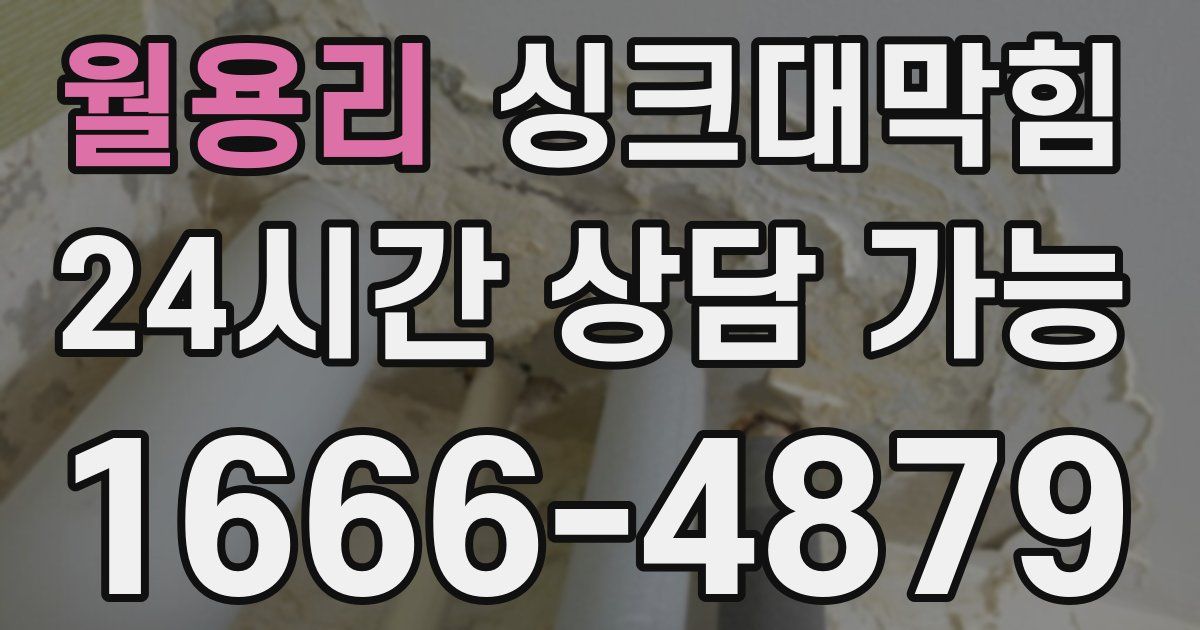 월용리 싱크대 뚫기