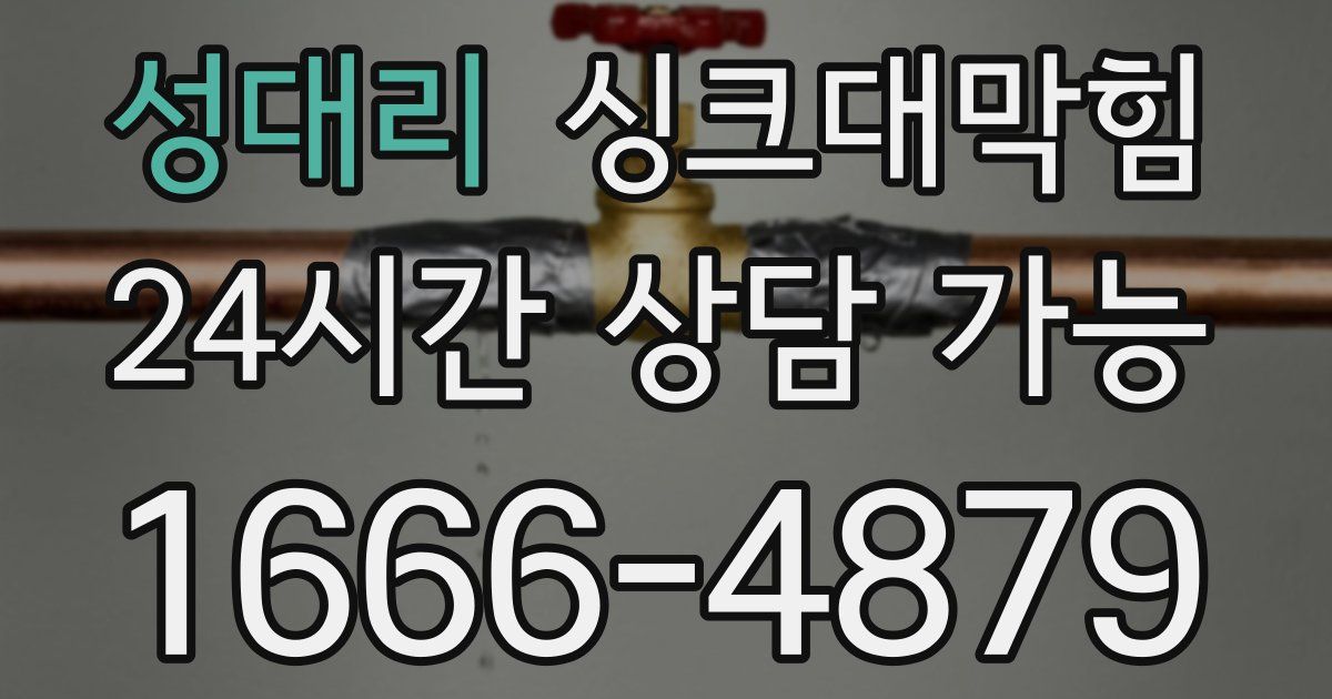 성대리 싱크대 뚫기