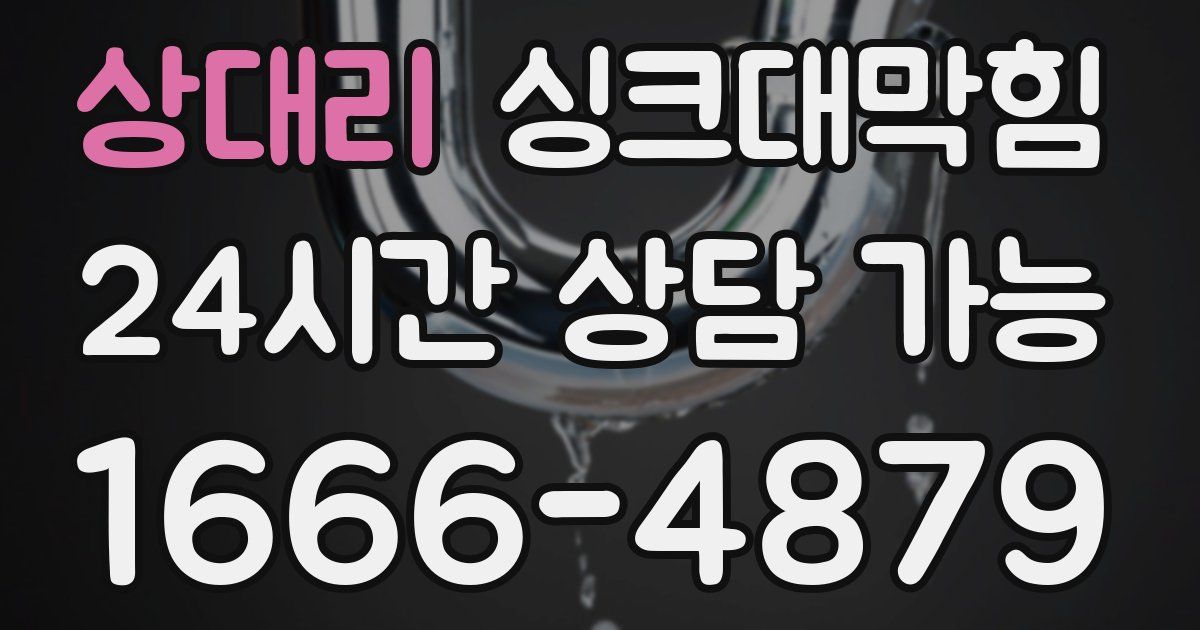 상대리 싱크대 뚫기