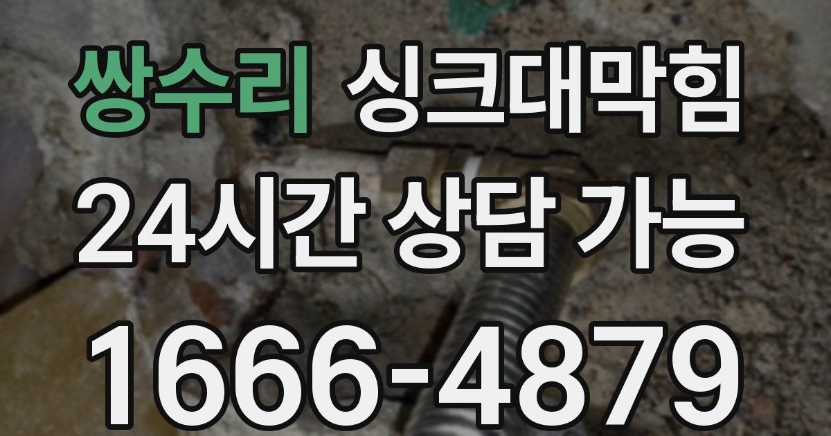 쌍수리 싱크대 뚫기