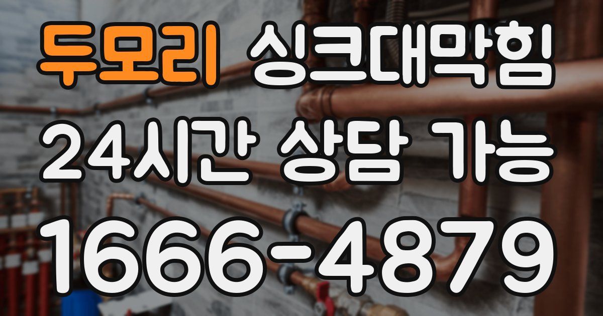 두모리 싱크대 뚫기