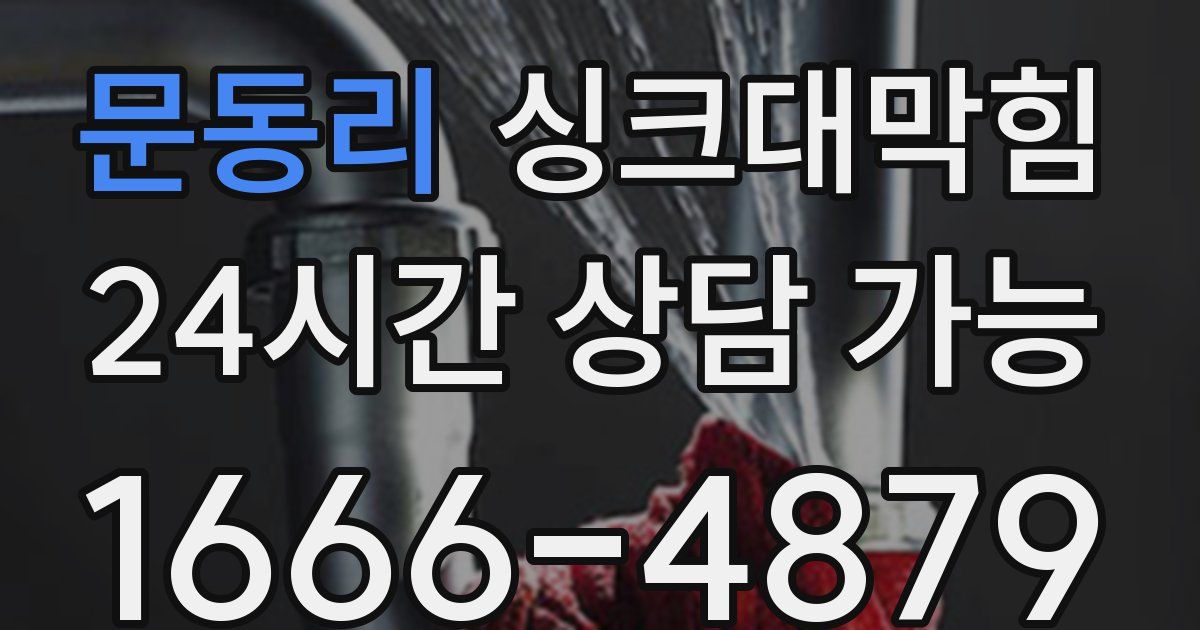 문동리 싱크대 뚫기