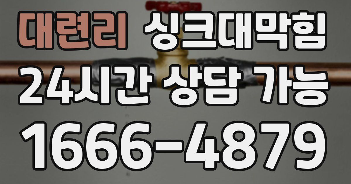 대련리 싱크대 뚫기