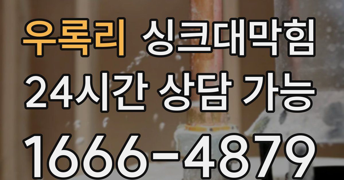 우록리 싱크대 뚫기