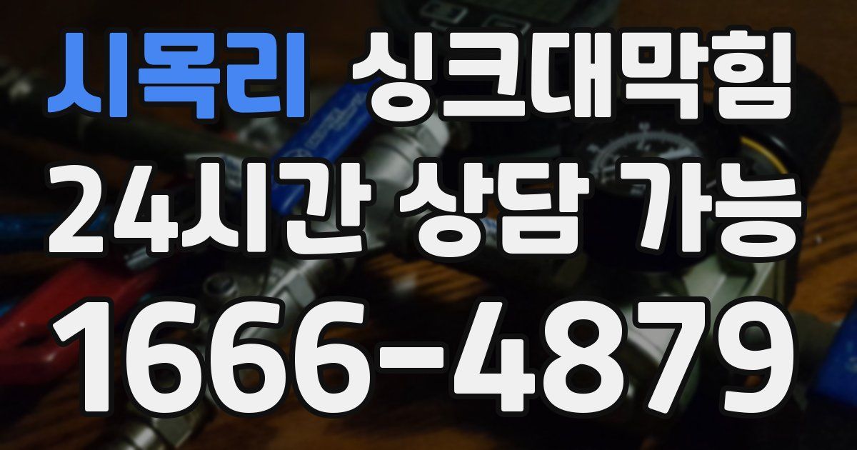 시목리 싱크대 뚫기