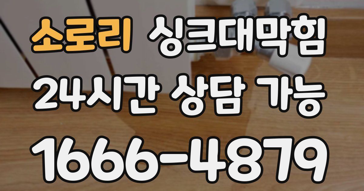 소로리 싱크대 뚫기