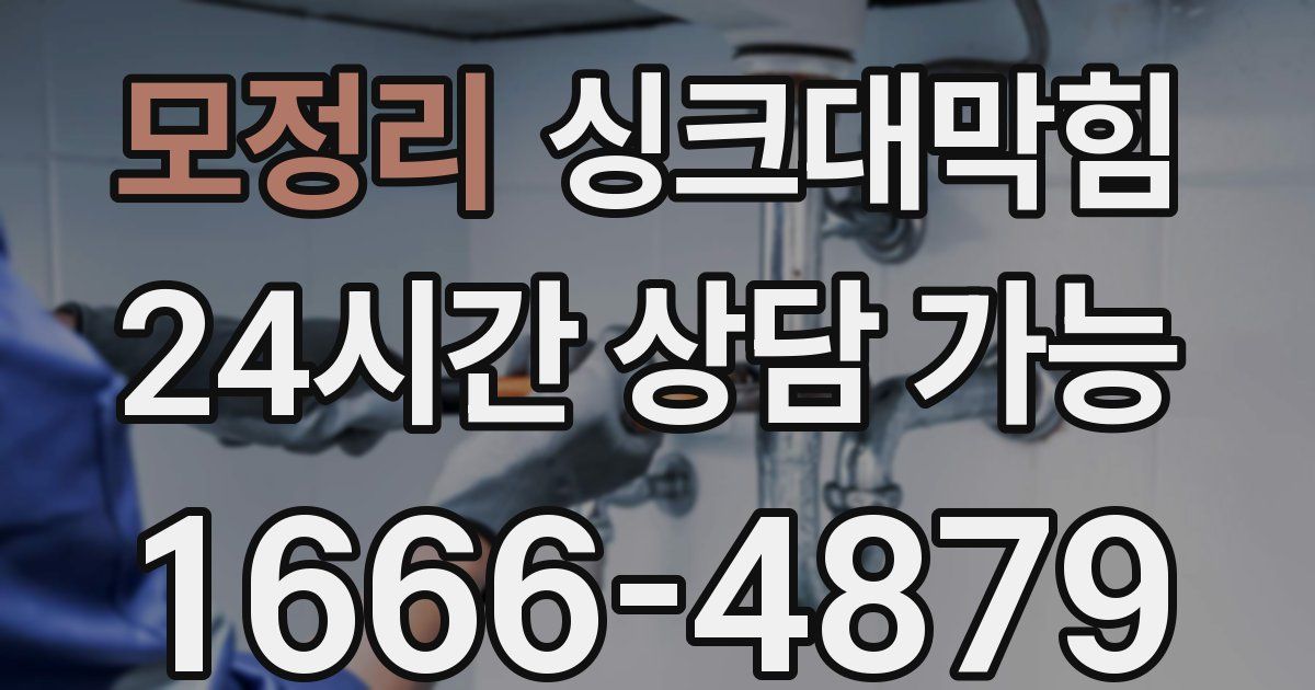 모정리 싱크대 뚫기