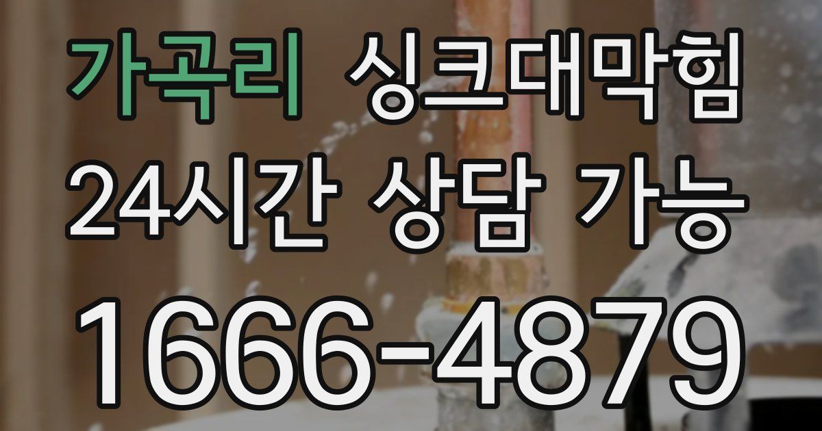 가곡리 싱크대 뚫기