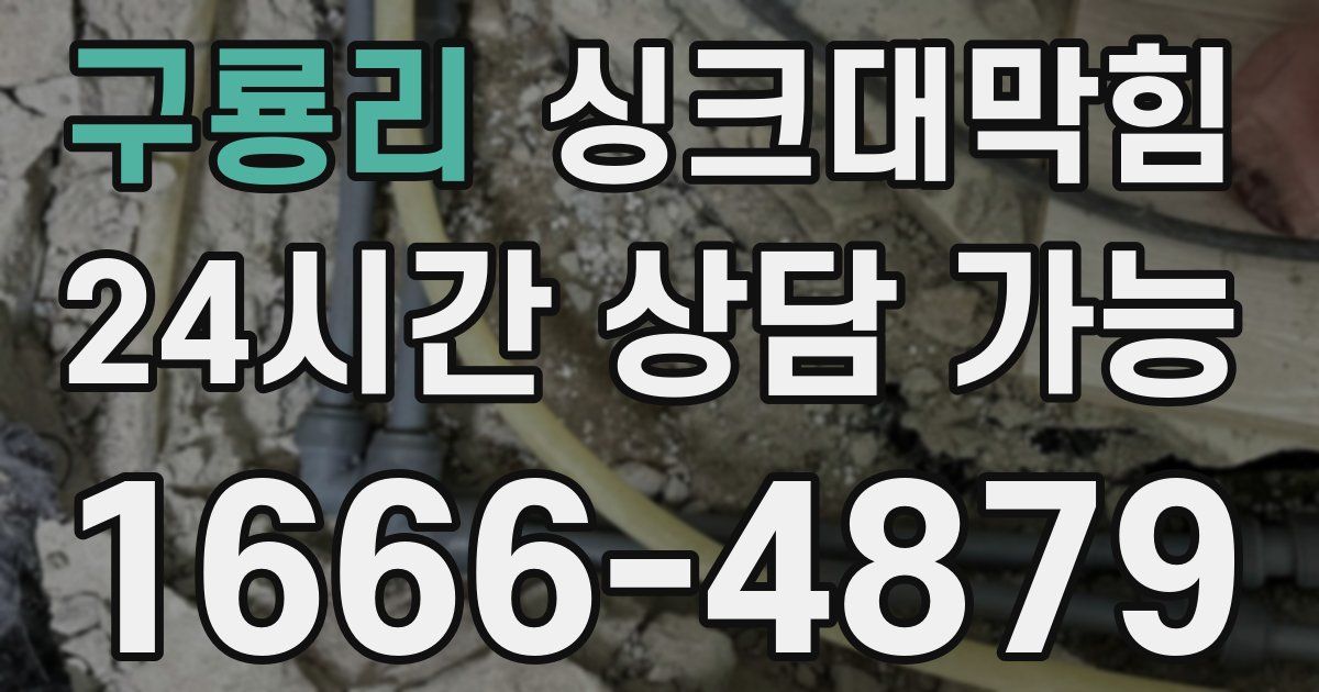 구룡리 싱크대 뚫기