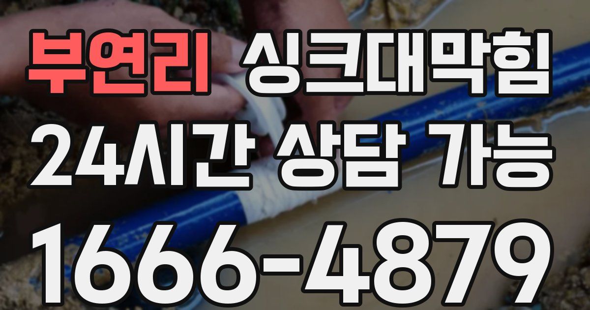 부연리 싱크대 뚫기