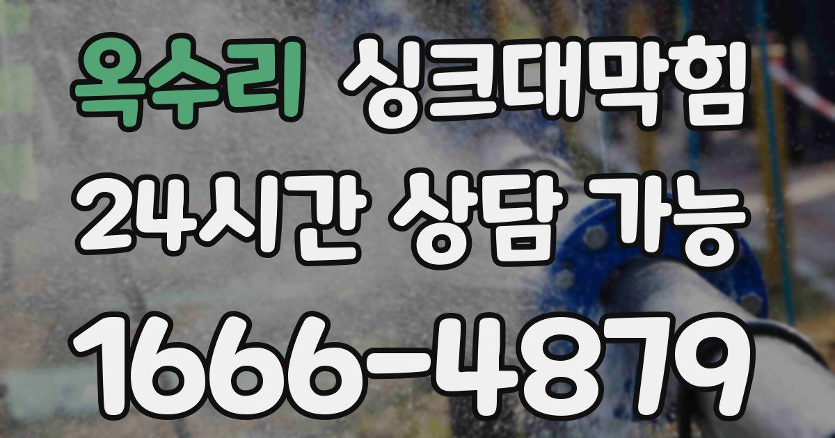 옥수리 싱크대 뚫기