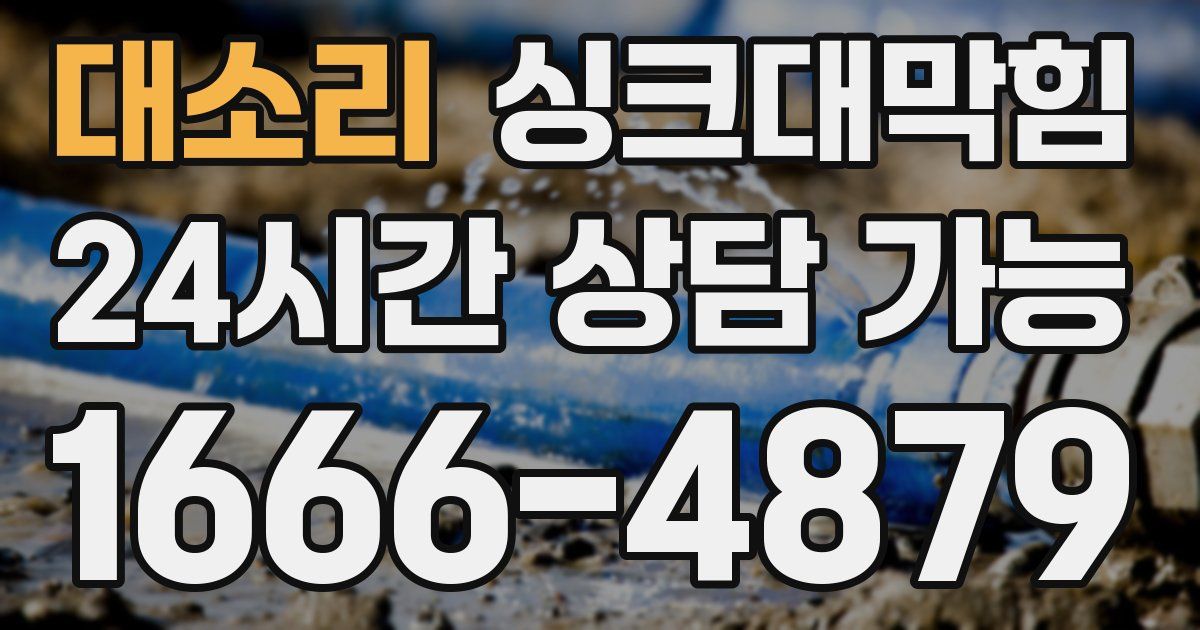 대소리 싱크대 뚫기