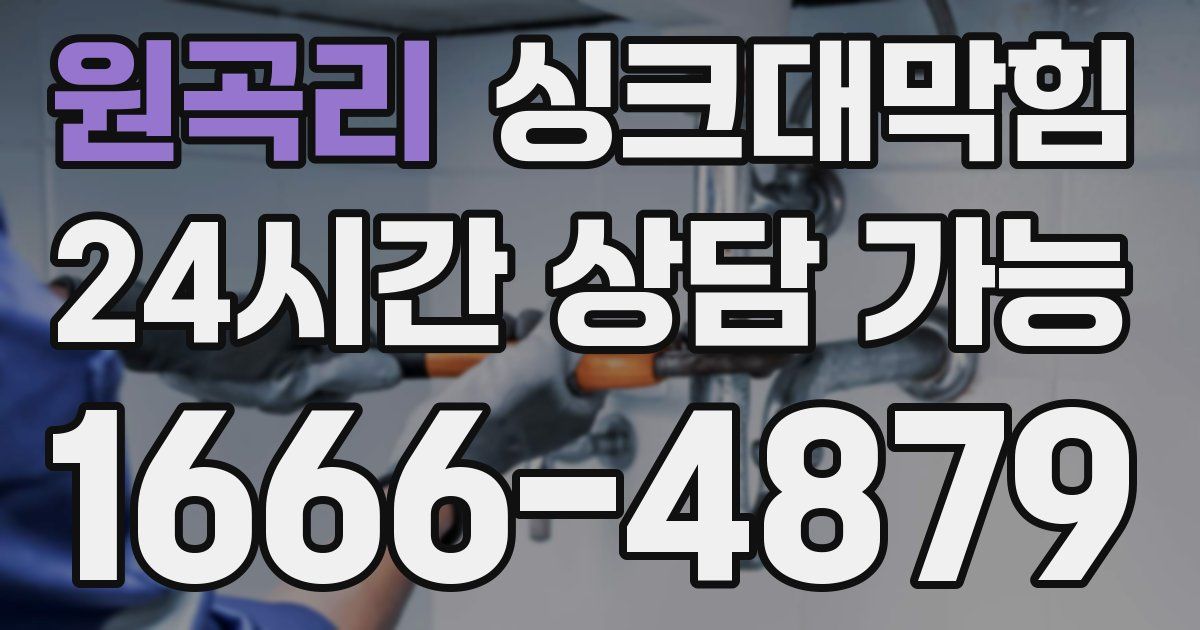 원곡리 싱크대 뚫기