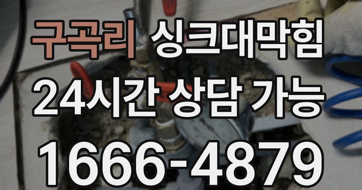 구곡리 싱크대 뚫기