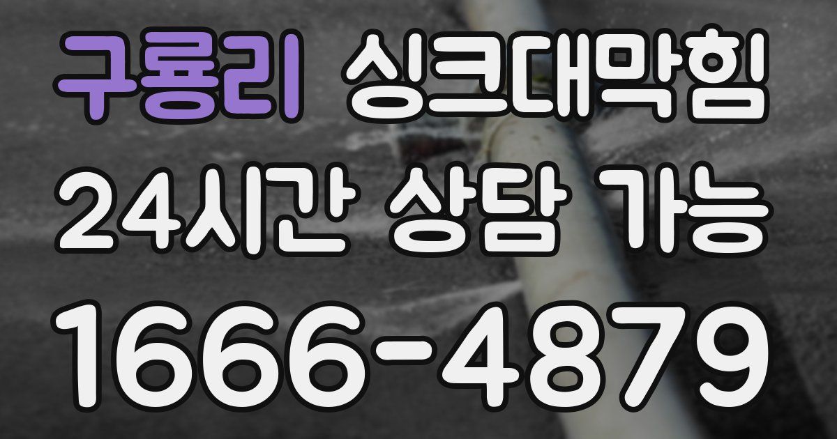 구룡리 싱크대 뚫기