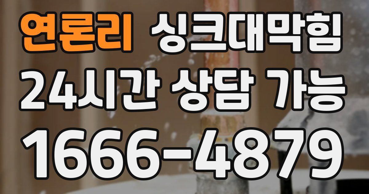 연론리 싱크대 뚫기